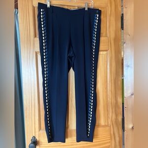 J. Crew Collection Navy Pants with Embellished Sides